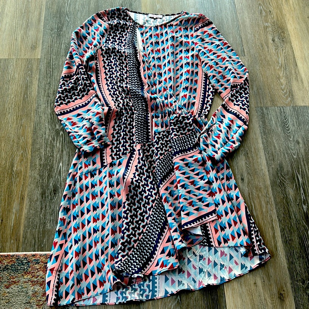 Parker Geometric Print Peakaboo Dress